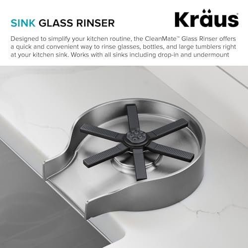 KRAUS CleanMate Glass Rinser for Kitchen Sink in SpotFree Stainless Steel Color Finish KGR500SFS - Image 3