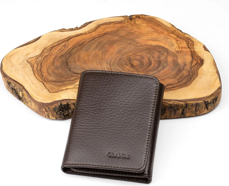 غراندي 1414 Leather Magnetic Men's Wallet (with lighter gift)