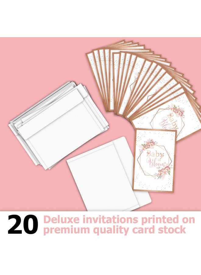 Birthday Galore Birthday Galore Baby in Bloom Baby Shower Invitations & Envelopes Value Pack (20 Count)  - Image 2