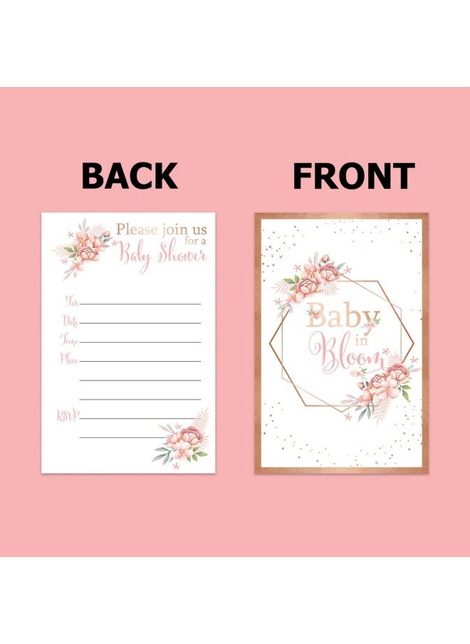 Birthday Galore Birthday Galore Baby in Bloom Baby Shower Invitations & Envelopes Value Pack (20 Count)  - Image 5