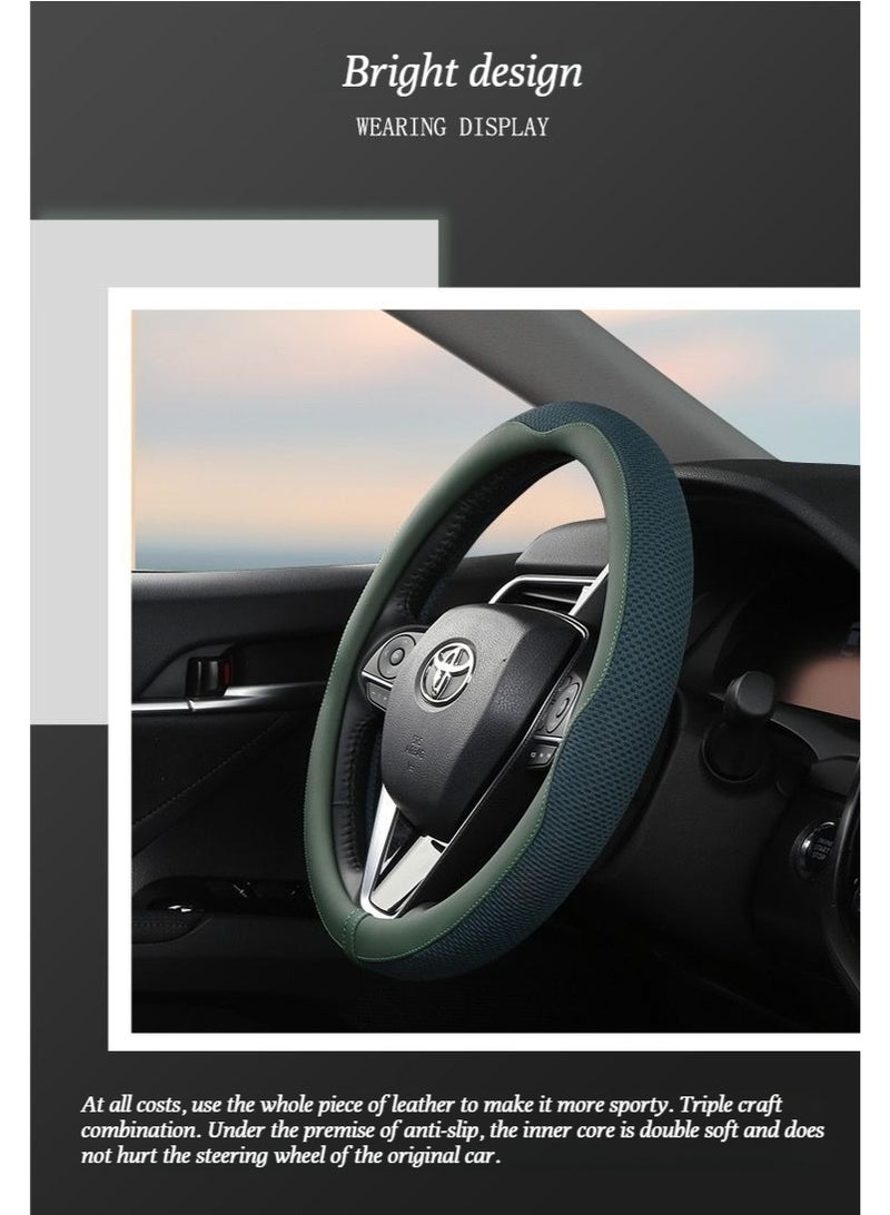 Ice Silk Anti-Sweat Ultra-Thin Summer Car Steering Wheel Cover Suitable for All Seasons, Cute Cartoon Design, Women's Trendy Female Model Strap Cover - Image 5