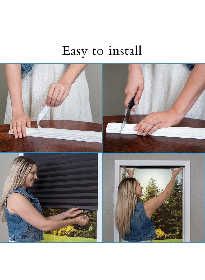 JZS Pleated Window Shades, Blackout Pleated Paper Shade Light Filtering Non-woven Blinds Window, Easy To Install for Bedroom, Bathroom, Living Room, Kitchen - Image 3