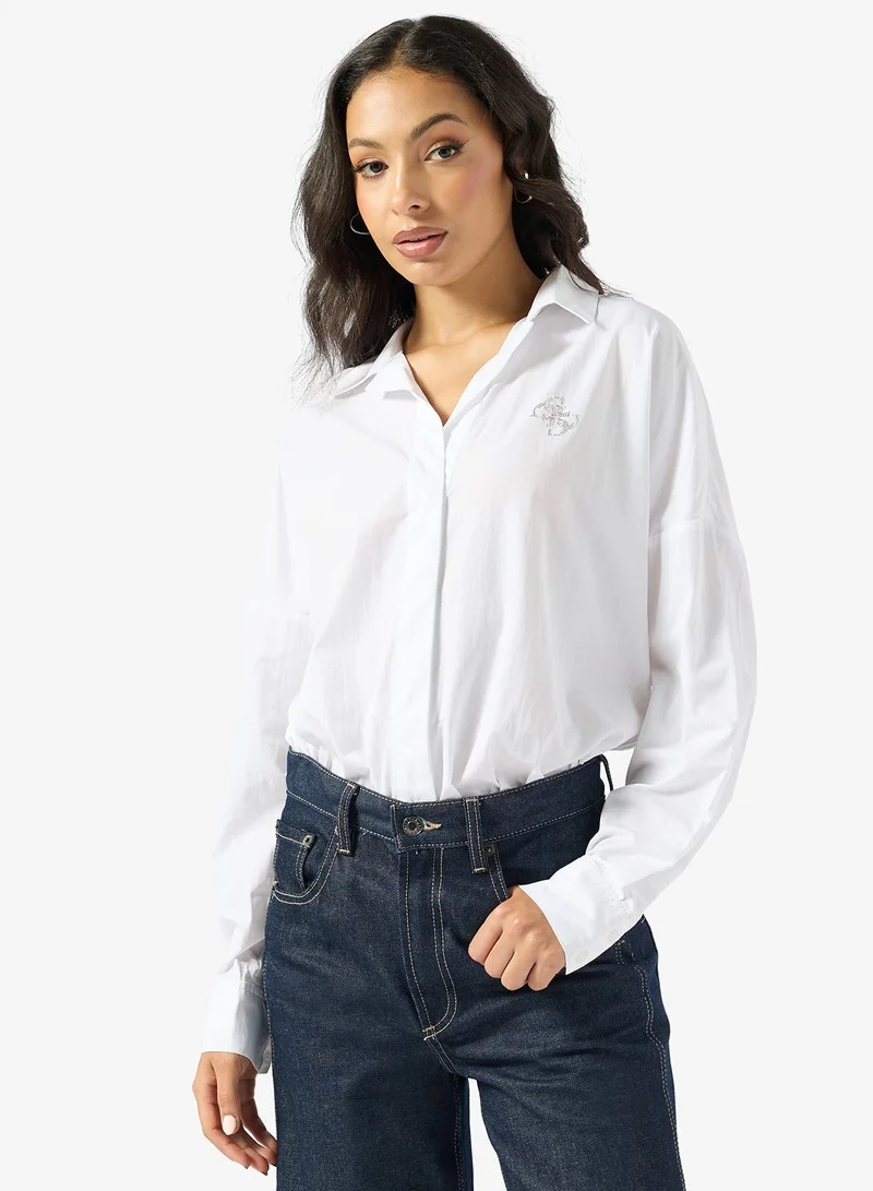 GUESS Carmela Long Sleeve Bodysuit Top