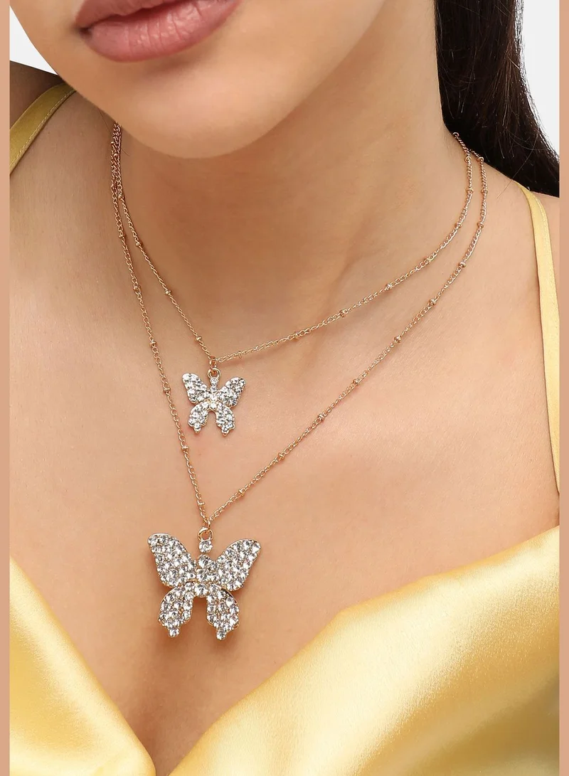 SOHI Gold Plated Designer Stone Casual Necklace For Women