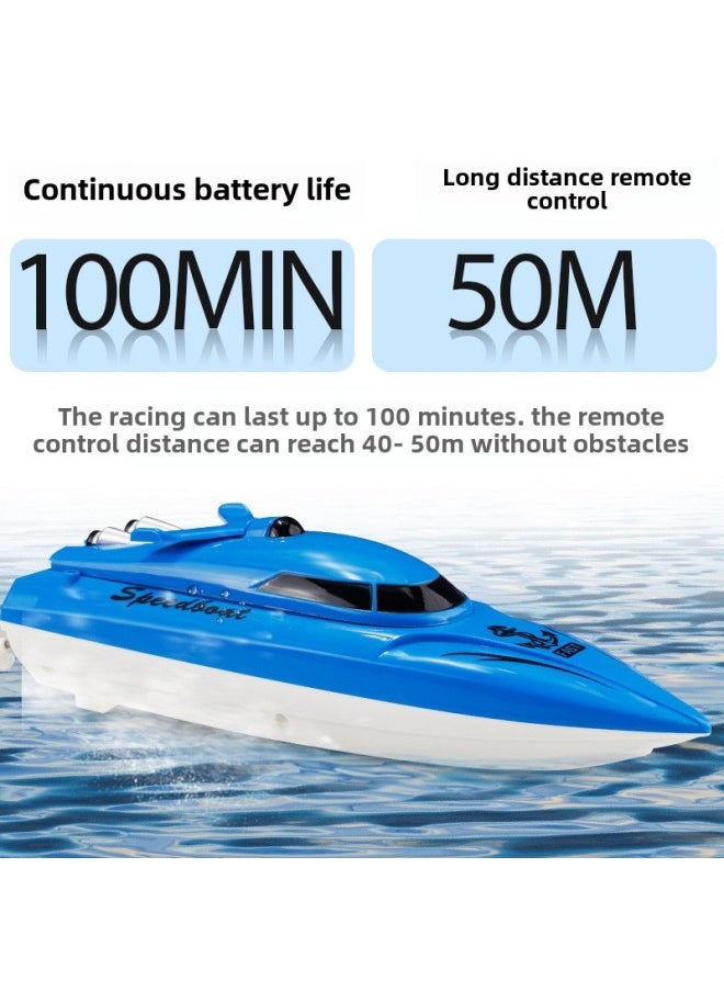 Oversized Remote Control Boat Charging High Speed Remote Control Speedboat Ship Wireless Electric Boy Children Water Toy Boat Model-Color:[technology Gray] 25cm Remote Control Boat-Specifications:Three Batteries For 300 Minutes  - Image 4