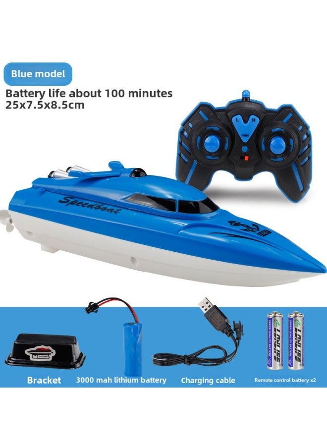 Oversized Remote Control Boat Charging High Speed Remote Control Speedboat Ship Wireless Electric Boy Children Water Toy Boat Model-Color:[technology Gray] 25cm Remote Control Boat-Specifications:Three Batteries For 300 Minutes  - Image 2