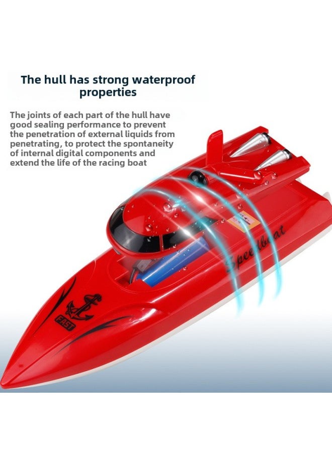 Oversized Remote Control Boat Charging High Speed Remote Control Speedboat Ship Wireless Electric Boy Children Water Toy Boat Model-Color:[technology Gray] 25cm Remote Control Boat-Specifications:Three Batteries For 300 Minutes  - Image 5