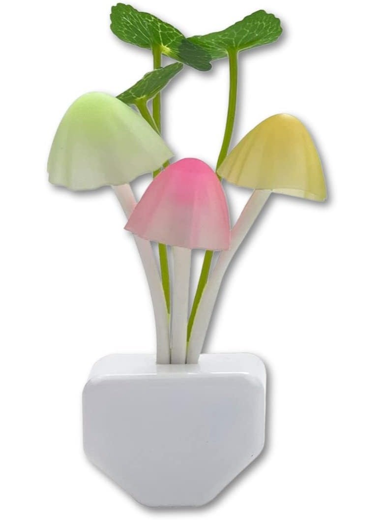 3-Pack Mushroom LED Wall Night Light Set - Smart Night Lamp for Kids' Room - Enchanting Multicolor Design - High-Quality Materials. - Image 1