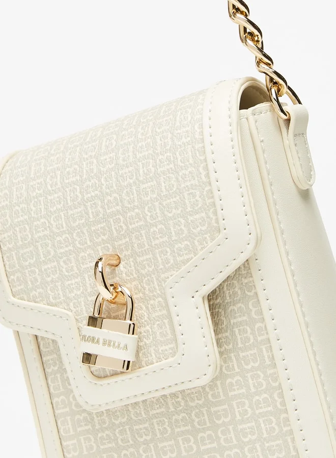 فلورا بيلا من شو إكسبرس Women's Monogram Print Crossbody Bag With Chain Strap And Button Closure
