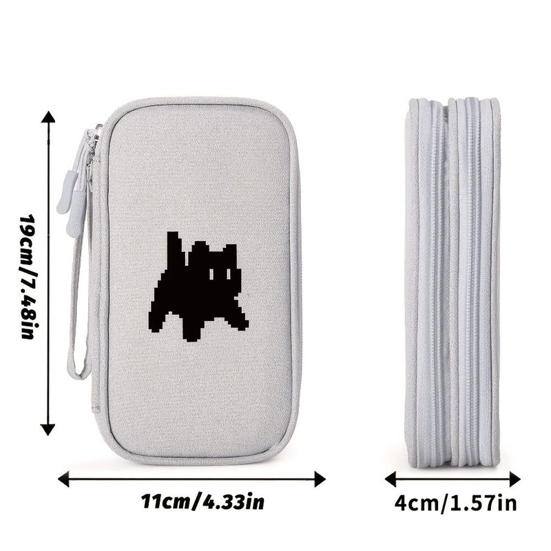 Cable Organizer Bag Light Grey Multifunctional Travel Digital Organizer Large Capacity Double Layer For Chargers Passports Business Trip - Image 2