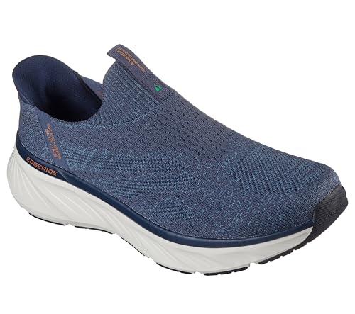 SKECHERS حذاء سنيكرز سكيشرز للرجال إدجراید كوميشنر سهل الارتداء بدون استخدام اليدين، أزرق/برتقالي، 6.5 عريض - Image 4
