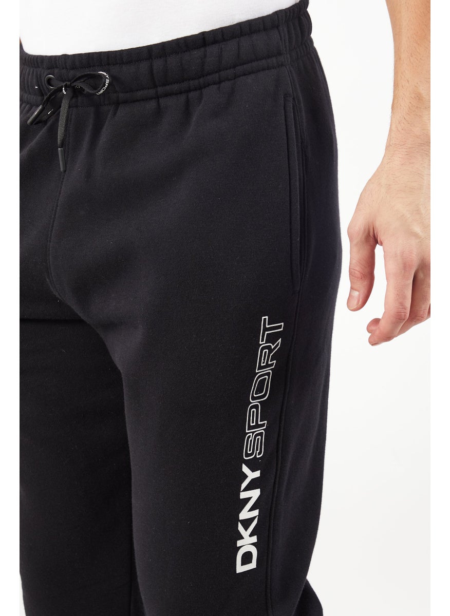 DKNY Sport Men Sportswear Fit Brand Logo Outdoors Jogger Pants, Black  - Image 3