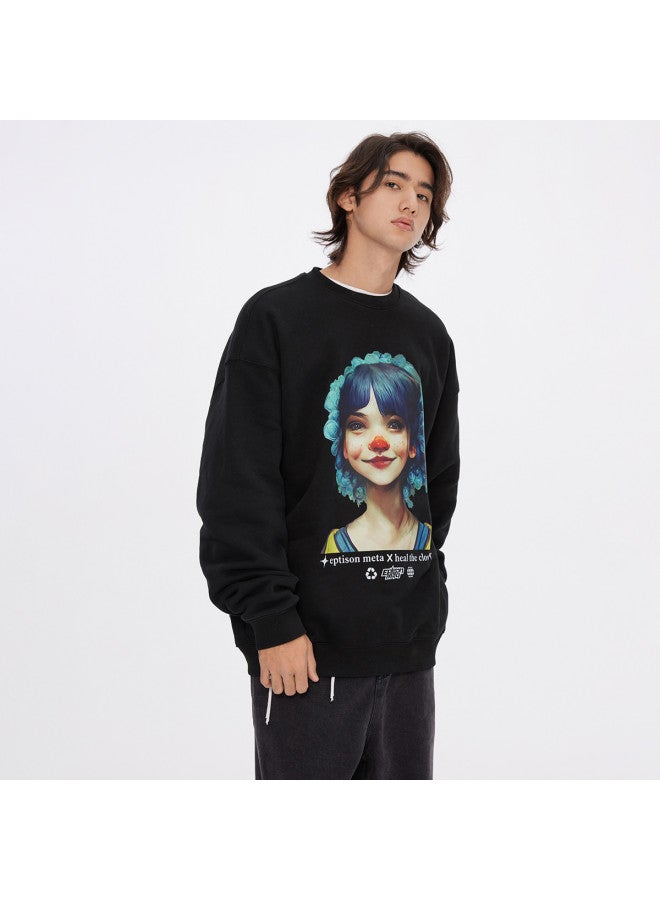 EPTISON Women's Spring Outfit Painted Print Loose Round Neck Trendy Hoodie Unisex Couple's Hoodie For Men In Spring And Autumn - Image 4