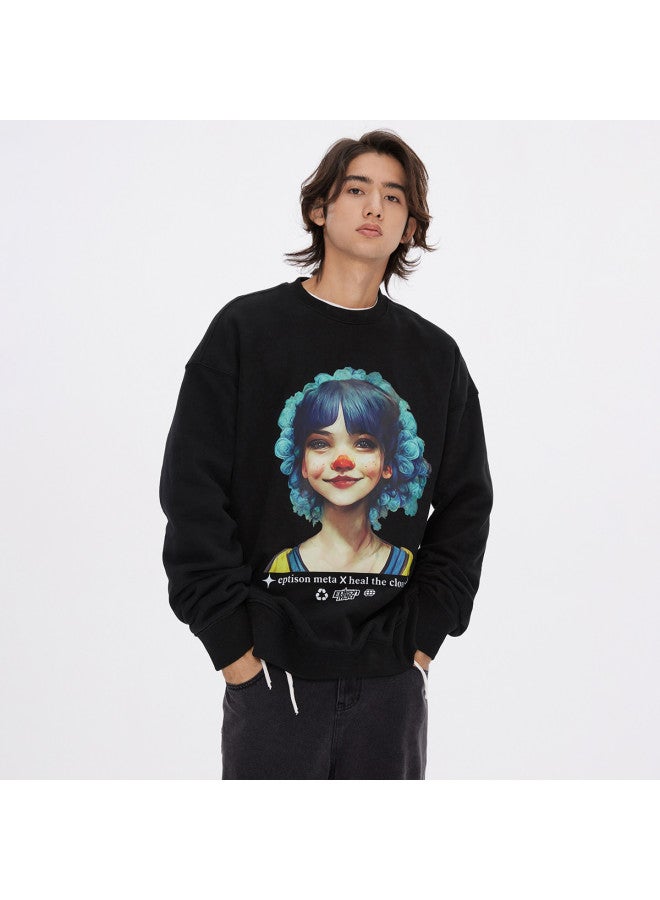 EPTISON Women's Spring Outfit Painted Print Loose Round Neck Trendy Hoodie Unisex Couple's Hoodie For Men In Spring And Autumn - Image 5