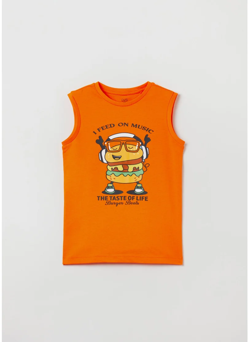 او في اس Cotton Racerback Vest With Print