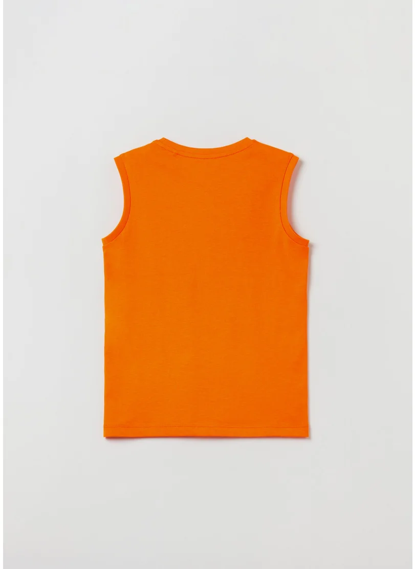 او في اس Cotton Racerback Vest With Print
