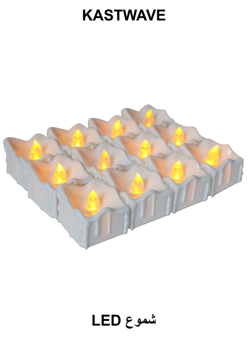 KASTWAVE Flameless Tealight Candles, 12 Pcs LED Candles Battery Operated, Flameless Votive Candles Electric Candle for Weddings Room Birthday Party Decorations - Image 1