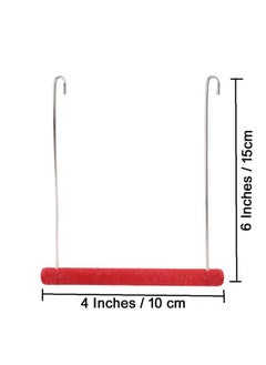 Western Era Playful Natural Perch Wood Perch Swing Toy Cage Hanging Platform, Climbing, Exercise Sand Perch For Birds (Small)  - Image 3