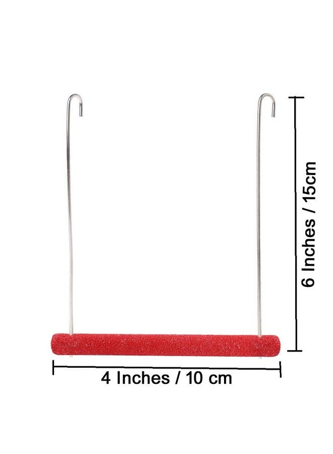 Western Era Playful Natural Perch Wood Perch Swing Toy Cage Hanging Platform, Climbing, Exercise Sand Perch For Birds (Small) - Image 3