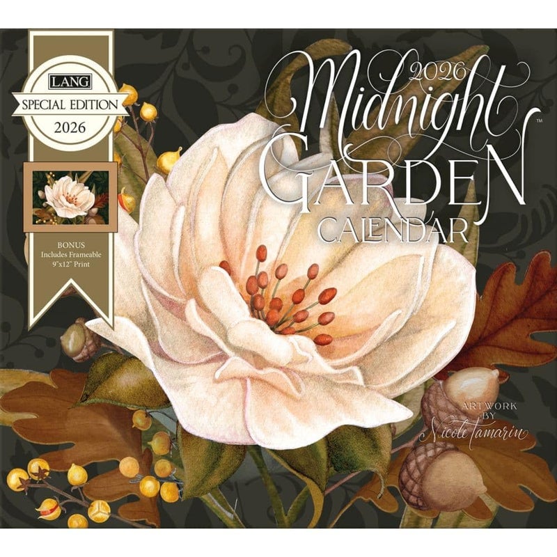 Lang, Midnight Garden Special Edition 2026 Wall Calendar, 13.4'' X 12'', 12-Month Calendar with Stapled Binding - Image 1