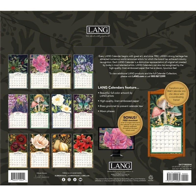Lang, Midnight Garden Special Edition 2026 Wall Calendar, 13.4'' X 12'', 12-Month Calendar with Stapled Binding - Image 2