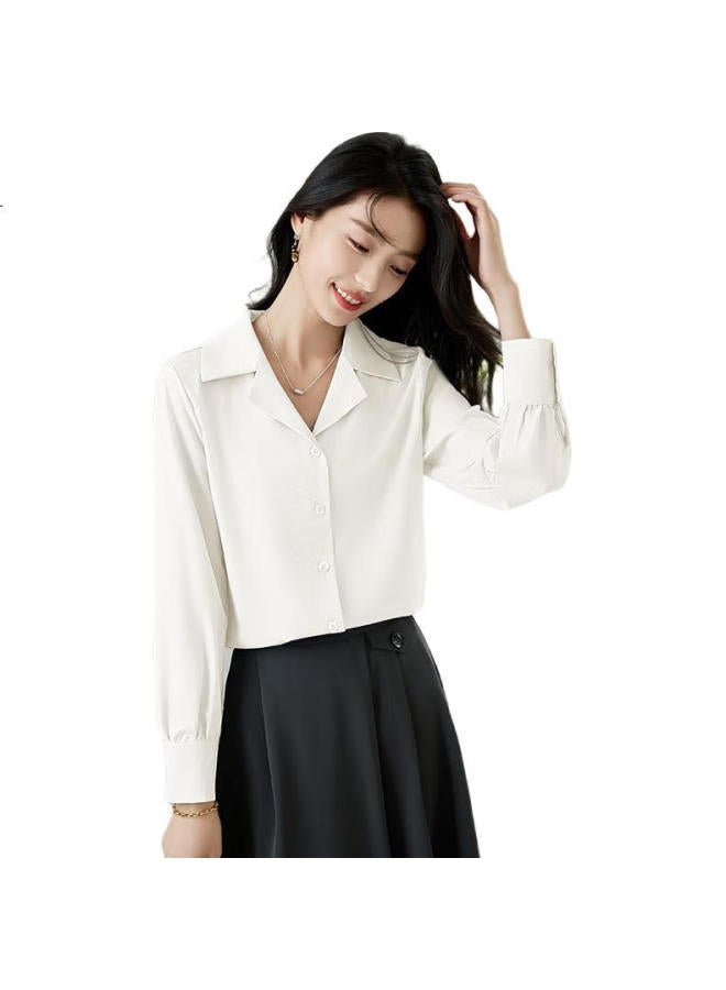 First Application Chushen Spring And Autumn Long Sleeve Shirt Women'S Suit Collar High-End French Style Elegant Drape Commuter Shirt Top S143C2020 - Image 2