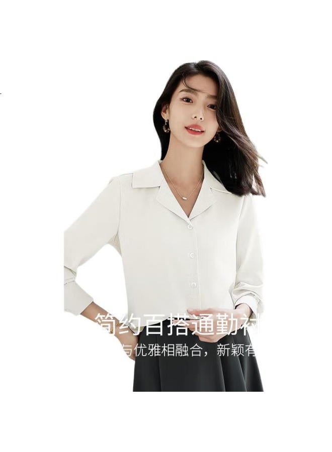 First Application Chushen Spring And Autumn Long Sleeve Shirt Women'S Suit Collar High-End French Style Elegant Drape Commuter Shirt Top S143C2020 - Image 1