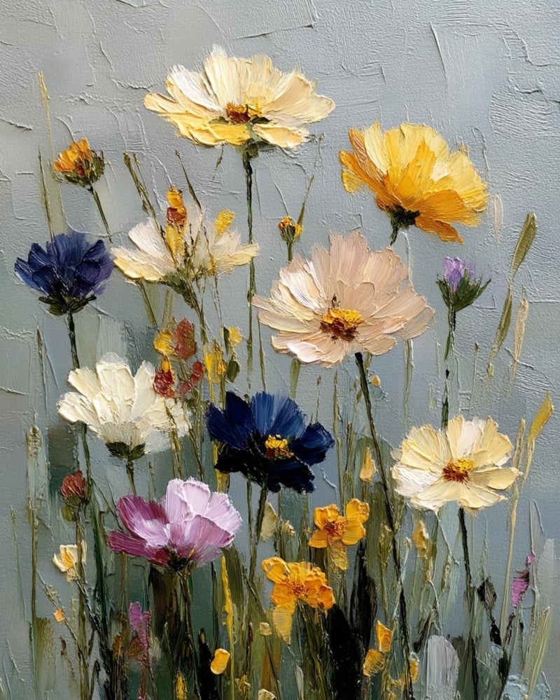 مجموعة الطلاء بالأرقام من CHWGLFGG للبالغين المبتدئين والزهور البرية مجموعات الطلاء حسب الأرقام على القماش DIY زيت الأكريليك سهل الطلاء بالأرقام لديكور الحائط المنزلي 16 × 20 بوصة (بدون إطار) - Image 1