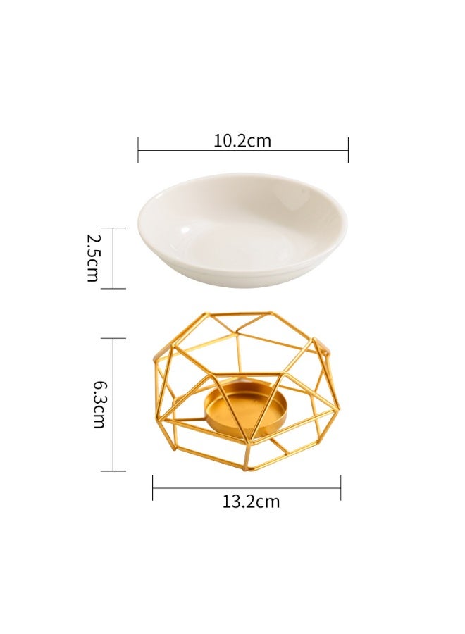 Delicate Romantic Iron Ceramic Aroma Wax Melt Warmer | Essential Oil Burner Candle Holder for Home Fragrance - Image 3