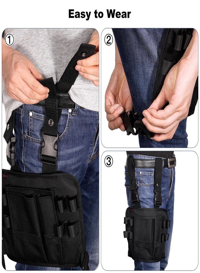 KENOBEE Tool Pouch Holster with Belt Clip, Electrician Tool Pouch Multifunctional Repair Tool Bag Around Your Leg, Utility Mini Tool Organizer for Automotive Craftsman Carpenter Construction - Image 3