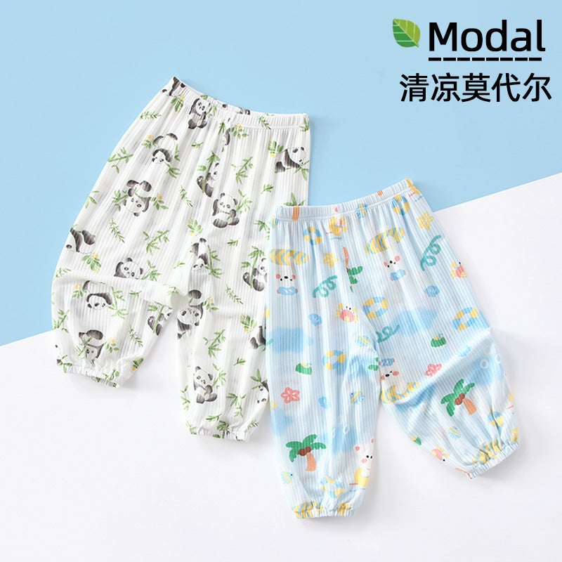 Girls'' Pants Summer Anti-Mosquito Pants Baby Breathable Soft Bloomers Baby Outer Wear Casual Cartoon Thin Pants - Image 2