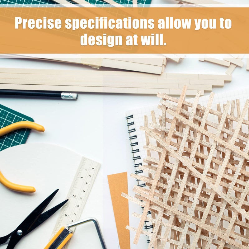 Timtin 30 Pieces 1/4" x 12" Balsa Wood Sticks Square Wooden Dowels Wood Square Dowel Rods Long Hardwood Craft Sticks for Crafts, DIY Projects Models Making Miniature Architectural Supplies - Image 4