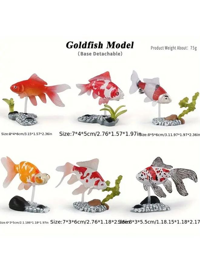 Goldfish 6 Models Mini Simulation Fish Tank Decorative Ornaments Microlandscaping - Image 4