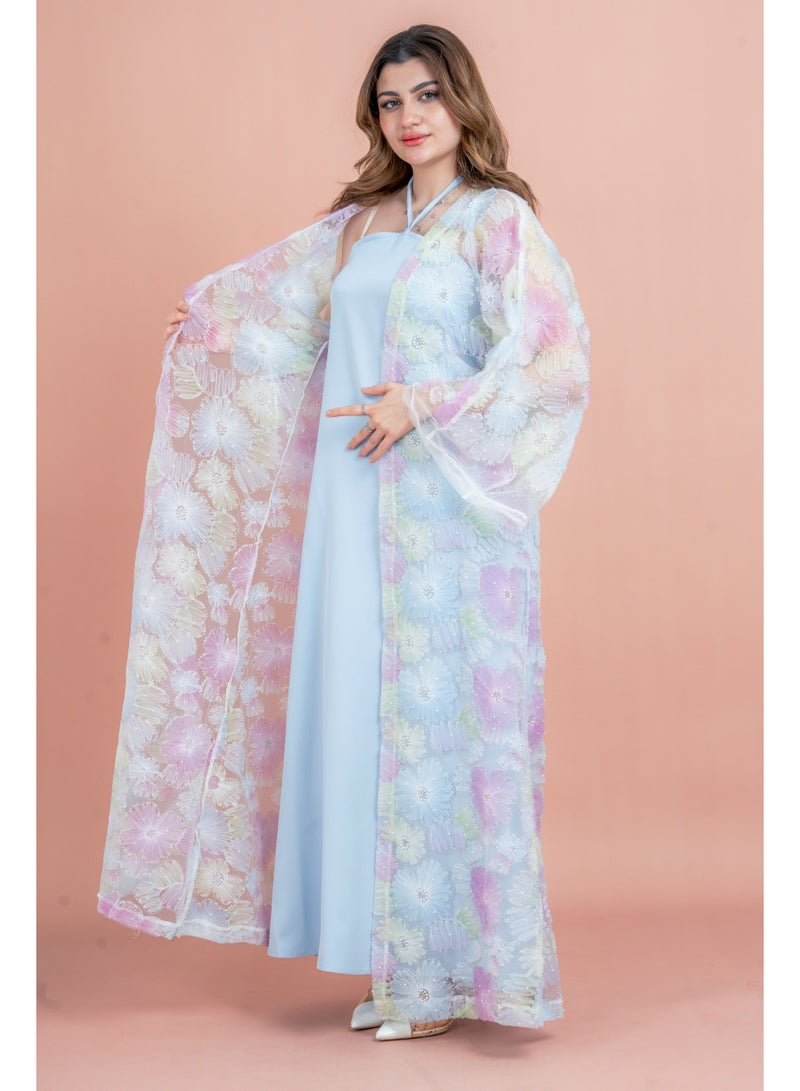 IKKXA Modern Floral Fusion Abaya - Image 3