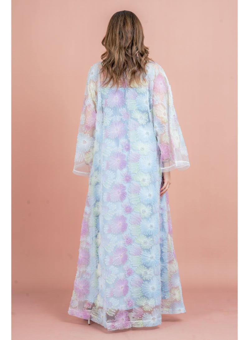 IKKXA Modern Floral Fusion Abaya - Image 2