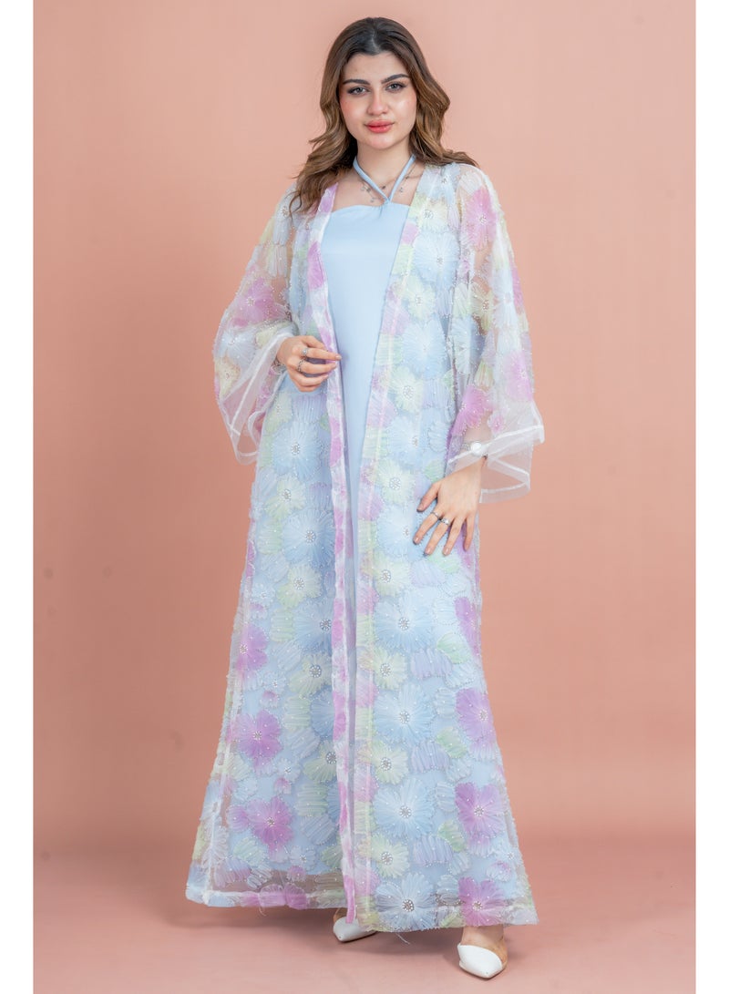 IKKXA Modern Floral Fusion Abaya - Image 1
