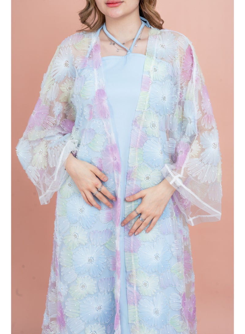 IKKXA Modern Floral Fusion Abaya - Image 4
