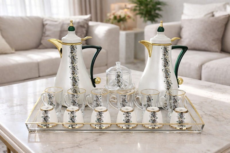 Radin Tea Coffee Set With Tea Cups Cawa Cups And Tray - Image 1