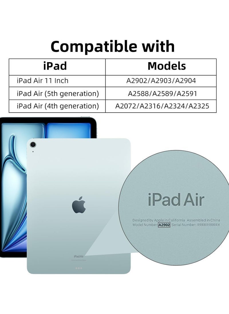 TIGER iPad Air 11 Inch Case (M2, 2024) – Slim Protective Cover with Clear Back and Pencil Holder, Compatible with iPad Air 6th/5th/4th Gen (2024/2022/2020), 11/10.9 Inch – Sky Blue  - Image 3