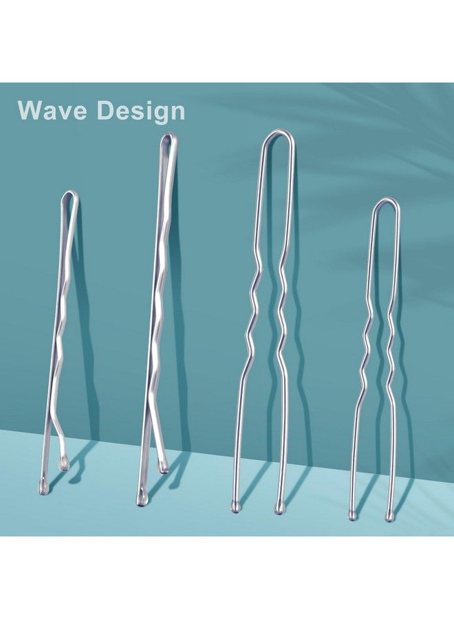 TsMADDTs Hair Pins Kits, 200PCS Silver Bobby U Shaped Pins for Women Hair Styling, Buns with Plastic Box, 2.4IN & 2IN - Image 3