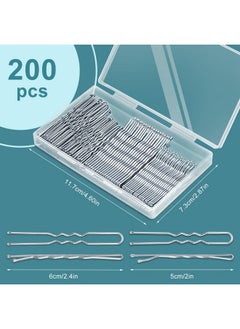 TsMADDTs TsMADDTs Hair Pins Kits, 200PCS Silver Bobby U Shaped Pins for Women Hair Styling, Buns with Plastic Box, 2.4IN & 2IN  - Image 2