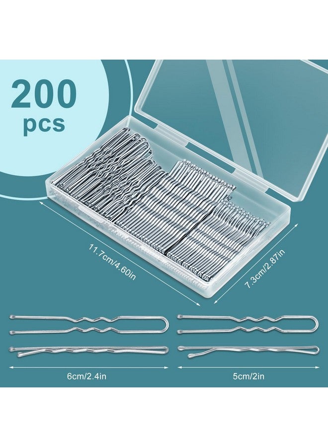 TsMADDTs Hair Pins Kits, 200PCS Silver Bobby U Shaped Pins for Women Hair Styling, Buns with Plastic Box, 2.4IN & 2IN - Image 2