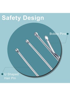 TsMADDTs TsMADDTs Hair Pins Kits, 200PCS Silver Bobby U Shaped Pins for Women Hair Styling, Buns with Plastic Box, 2.4IN & 2IN  - Image 4