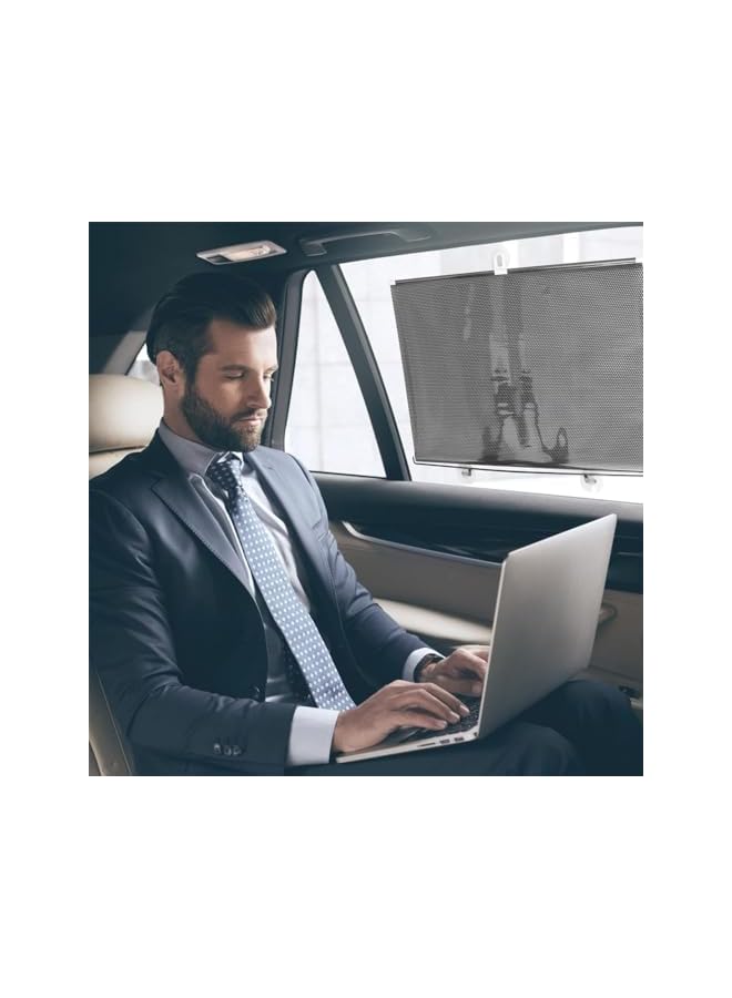 The Bros ستارة رول قابلة للسحب باللون الأسود، ستارة نافذة محمولة مع أكواب شفط، ستائر حجب الضوء لغرفة النوم، عزل حراري للنافذة، ستائر للمنزل والمكتب والسيارة - 125 * 58 سم - Image 4