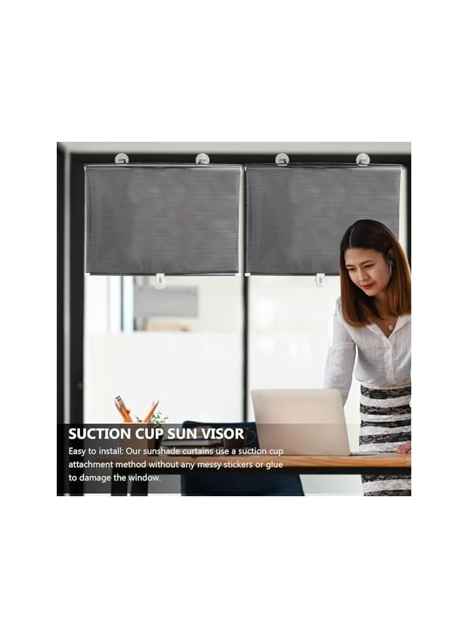 The Bros ستارة رول قابلة للسحب باللون الأسود، ستارة نافذة محمولة مع أكواب شفط، ستائر حجب الضوء لغرفة النوم، عزل حراري للنافذة، ستائر للمنزل والمكتب والسيارة - 125 * 58 سم - Image 3