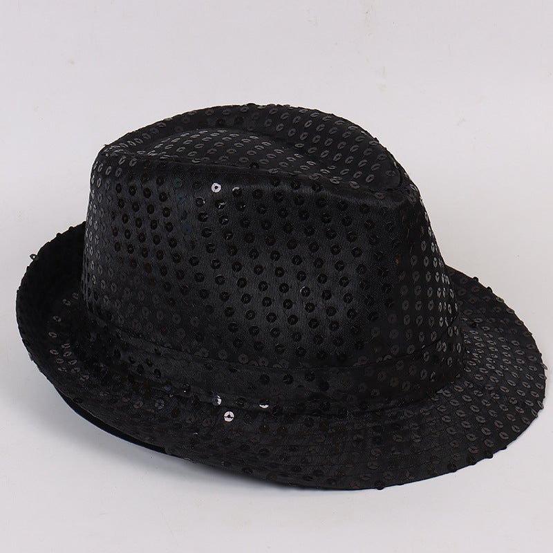 Magic Performance Top Hat for Adults and Kids Sparkling Silver Jazz CapSequin black children's 54cm Sequin black children's 54cm