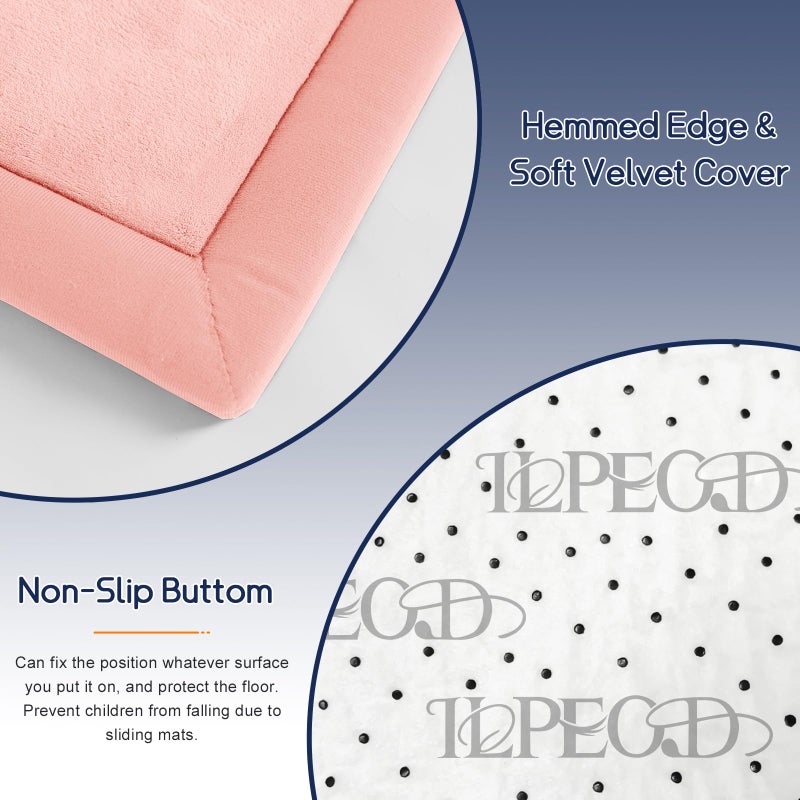 ILPEOD Baby Play Mat for Floor Nursery Rug Muscle Mat Area Rug Playroom Rug 39x59" Memory Foam 1.3" Thick Crawling Mat for Babies,Toddlers, Infants, Kids,Floor Mat(Pink) - Image 4