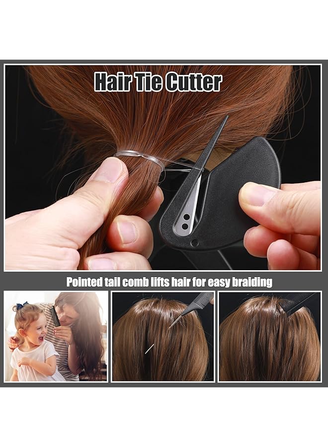 KASTWAVE 2000 Pcs Elastic Hair Bands With Hair Loop Styling Tool Set Clear Mini Hair Bands And Black Elastic Hair Ties With Rubber Band Cutter Organizer Box Hair Accessories For Toddler Baby Girl Women - Image 5