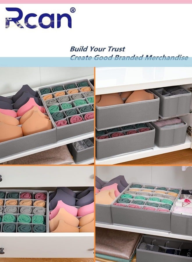 Rcan Dresser Drawer Organizer Clothes, Sock Bra Underwear Drawer Organizer, Foldable Fabric Drawer Organizer Bins for for Socks, Ties, Bras, Baby Clothes, Nursery, Clothing  - Image 2