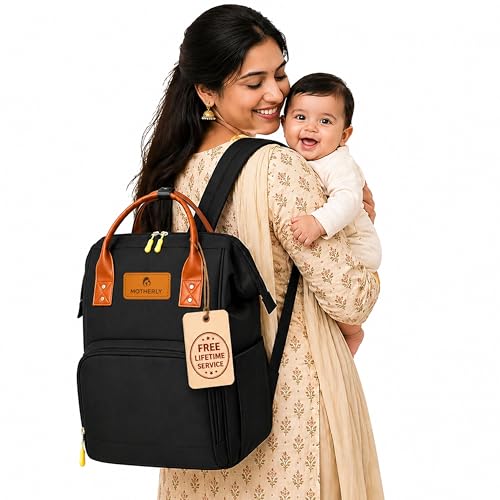 Motherly Budgetbee Baby Diaper Backpack for Mothers for Travel, Maternity Bag for Newborn Baby, Multiple Pocket Water Resistant Hospital Bag for Mom, Blac - Image 1